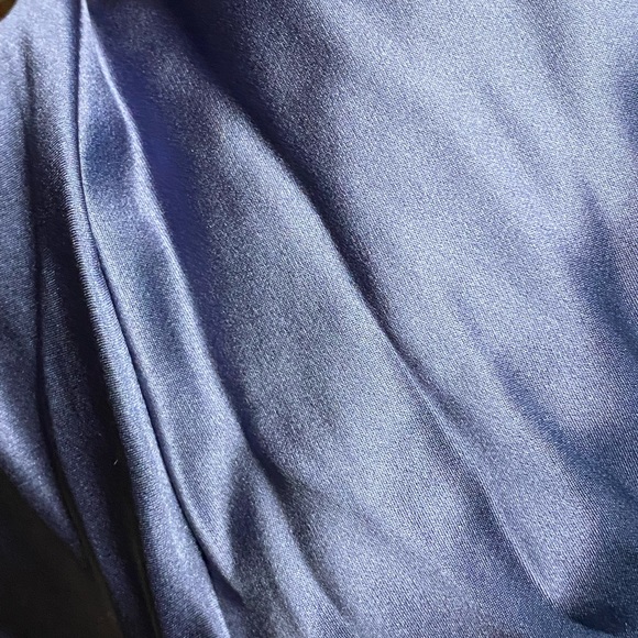 Vintage Y2K 100% Silk Blue Slip Dress Cowl Neck Silk Dress Backless Dress Prom - Picture 15 of 15